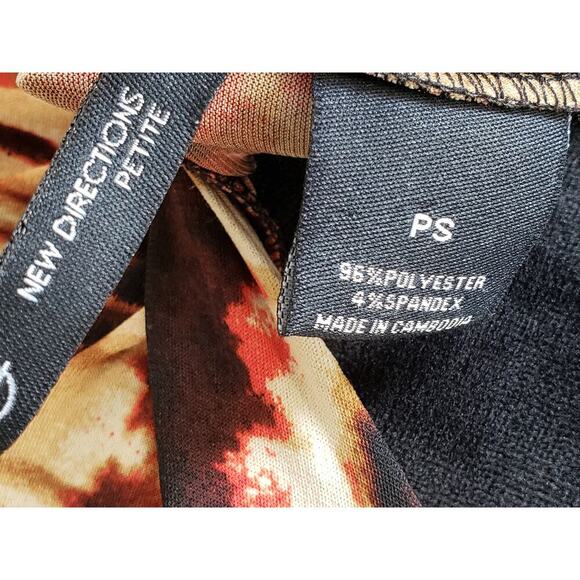 New Directions Top Blouse Women's PS Multi Geo Print Pearl & Jeweled Round Neck - Picture 4 of 11